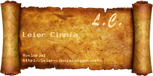 Leier Cinnia névjegykártya